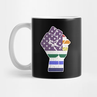 Vintage Raised Clinched Fist Love Is Love Gay American Flag Mug